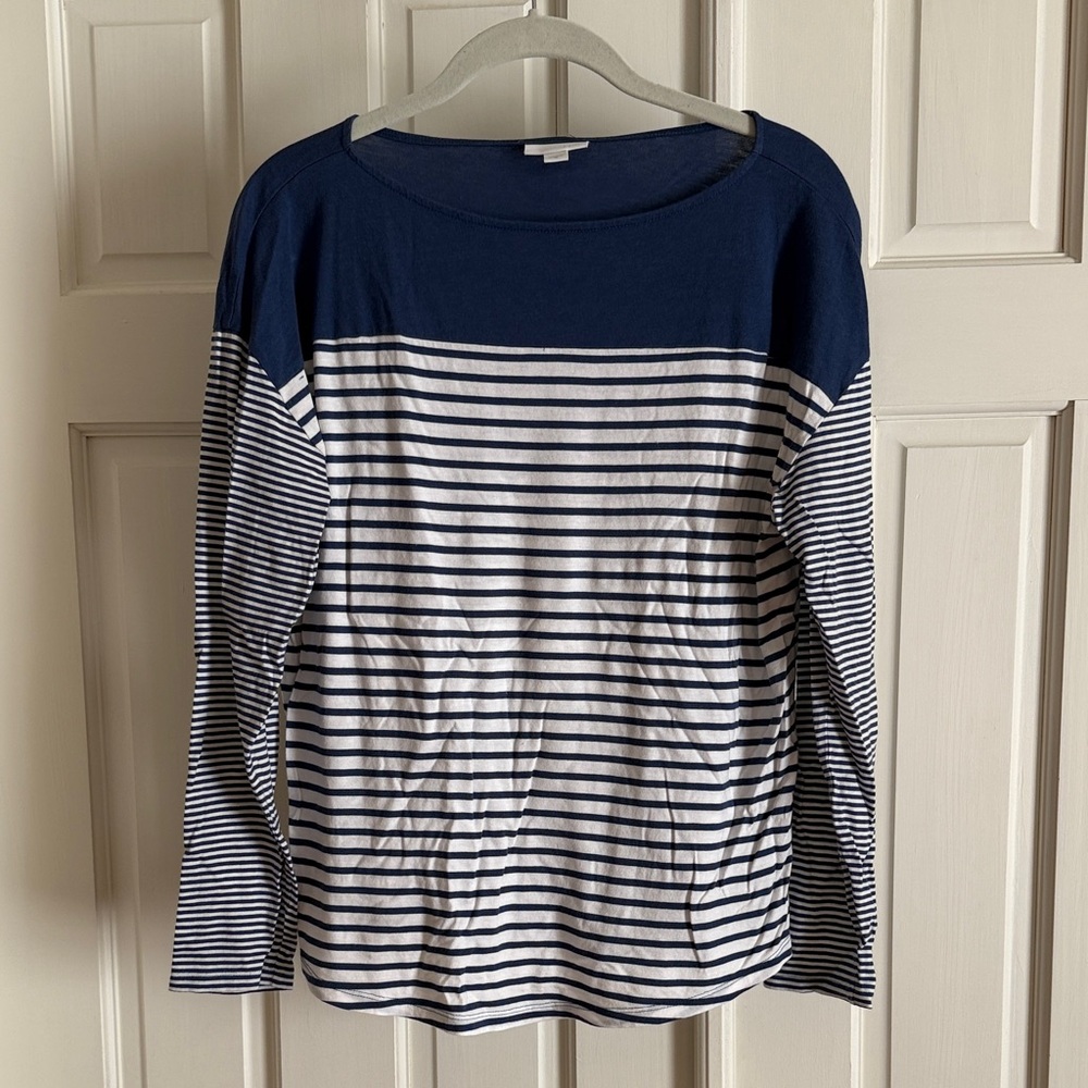 J. Jill Blue and White Striped Top